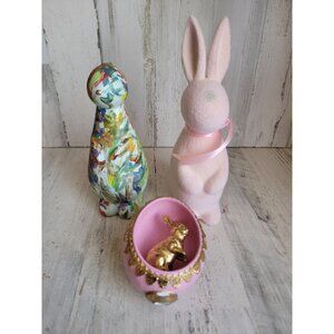 Unique AS IS bunny egg colorful variety set figure decor